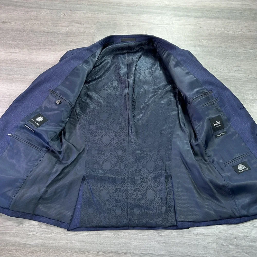 Peter‎ Jackson Suit Jacket Mens 40 Short Blue Wool Reda Super 110s 2 Button